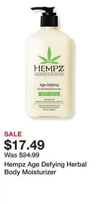 Ulta Beauty Hempz Age Defying Herbal Body Moisturizer offer