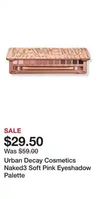 Ulta Beauty Urban Decay Cosmetics Naked3 Soft Pink Eyeshadow Palette offer