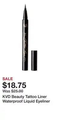 Ulta Beauty KVD Beauty Tattoo Liner Waterproof Liquid Eyeliner offer