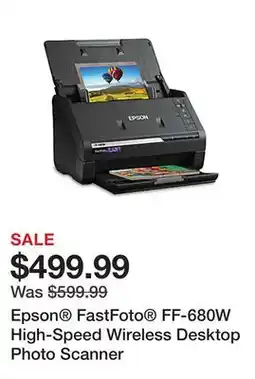 Office Depot Epson FastFoto FF-680W High-Speed Wireless Desktop Photo Scanner offer