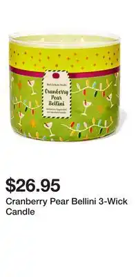 Bath & Body Works Cranberry Pear Bellini 3-Wick Candle offer