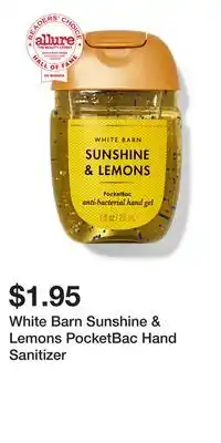 Bath & Body Works White Barn Sunshine & Lemons PocketBac Hand Sanitizer offer