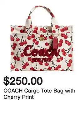 Belk COACH Cargo Tote Bag with Cherry Print offer