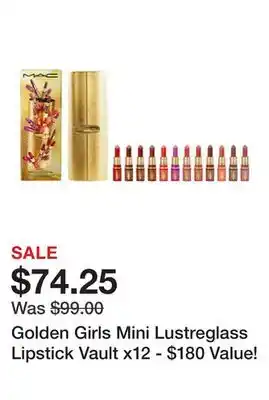 Belk Golden Girls Mini Lustreglass Lipstick Vault x12 - $180 Value! offer