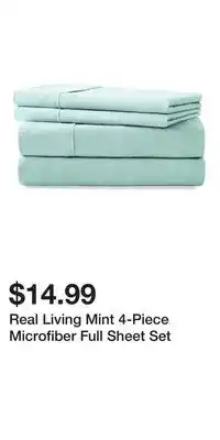 Big Lots Real Living Mint 4-Piece Microfiber Full Sheet Set offer