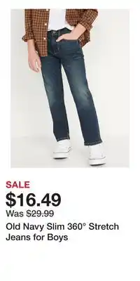 Old Navy Old Navy Slim 360° Stretch Jeans for Boys offer