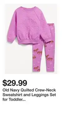 Old Navy Old Navy Quilted Crew-Neck Sweatshirt and Leggings Set for Toddler Girls offer