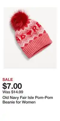 Old Navy Old Navy Fair Isle Pom-Pom Beanie for Women offer