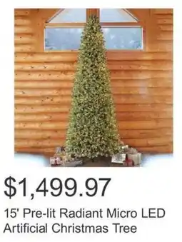 Costco 15' Pre-lit Radiant Micro LED Artificial Christmas Tree offer