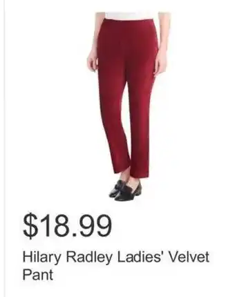 Costco Hilary Radley Ladies' Velvet Pant offer