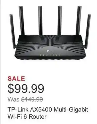 Costco TP-Link AX5400 Multi-Gigabit Wi-Fi 6 Router offer