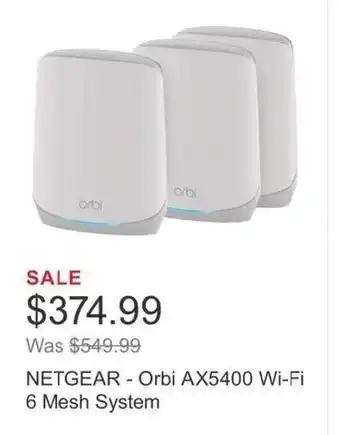 Costco NETGEAR Orbi AX5400 Wi-Fi 6 Mesh System offer