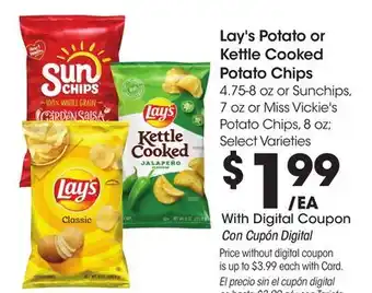 Ralphs Lay's Potato or Kettle Cooked Potato Chips offer