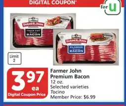 Vons Farmer John Premium Bacon offer