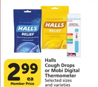 Vons Halls Cough Drops or Mobi Digital Thermometer offer