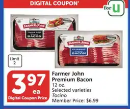 Albertsons Farmer John Premium Bacon offer