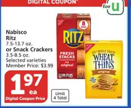 Albertsons Nabisco Ritz 7.5-13.7 oz. or Snack Crackers 3.5-8.5 oz offer