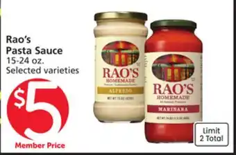 Albertsons Rao's Pasta Sauce offer