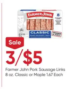 Stater Bros Farmer John Pork Sausage Links offer