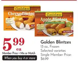 Pavilions Golden Blintzes offer