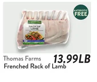 Fresh Thyme Thomas Farms Frenched Rack of Lamb offer