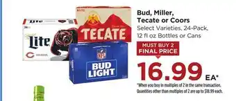 Food 4 Less Bud, Miller, Tecate or Coors offer