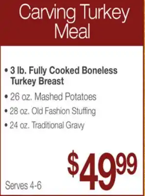 Jewel-Osco Carving Turkey Meal offer