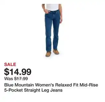 Tractor Supply Company Blue Mountain Women's Relaxed Fit Mid-Rise 5-Pocket Straight Leg Jeans offer