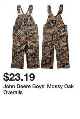 Tractor Supply Company John Deere Boys' Mossy Oak Overalls offer