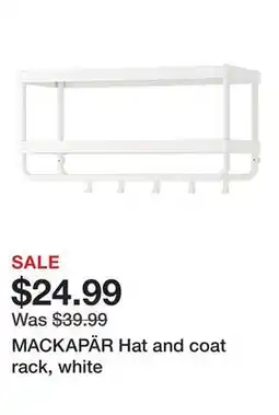 Ikea MACKAPÄR Hat and coat rack, white offer