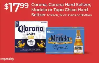 Rite Aid Corona, Corona Hard Seltzer, Modelo or Topo Chico Hard Seltzer offer