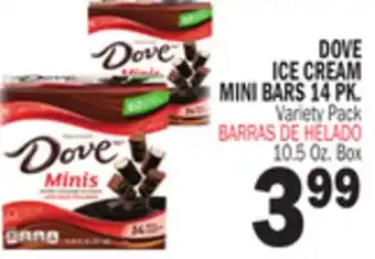 Bravo Supermarkets DOVE ICE CREAM MINI BARS 14 PK offer