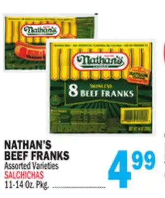 Bravo Supermarkets NATHAN'S BEEF FRANKS offer