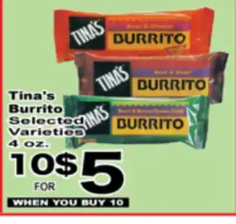 Superior Grocers Tina's Burrito offer