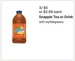 Walgreens Snapple Tea or Drink offer