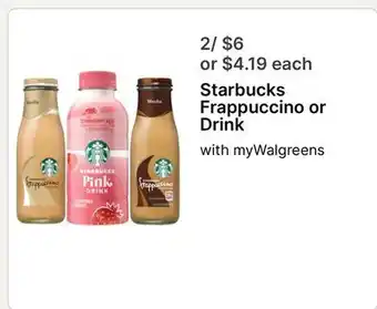 Walgreens Starbucks Frappuccino or Drink offer