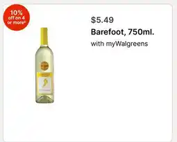 Walgreens Barefoot, 750ml offer