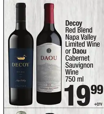 Super King Markets Decoy Red Blend Napa Valley Limited Wine or Daou Cabernet Sauvignon Wine offer