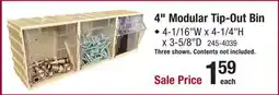 Menards Tool Shop 4 Modular Small Parts Tip-Out Bin offer