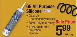 Menards GE All Purpose Clear Silicone Window & Door Sealant - 10.1 oz offer