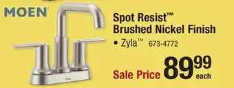 Menards Moen Zyla Spot Resist Brushed Nickel Two-Handle High Arc Bathroom Sink Faucet offer