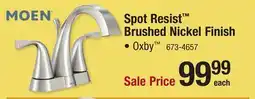 Menards Moen Oxby Two-Handle 4 Centerset Spot Resist Brushed Nickel Bathroom Sink Faucet offer