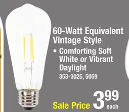 Menards Sylvania TruWave 60-Watt Equivalent ST19 Soft White Dimmable LED Light Bulb offer