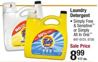 Menards Tide Simply Free & Sensitive Liquid Laundry Detergent - 117 oz offer