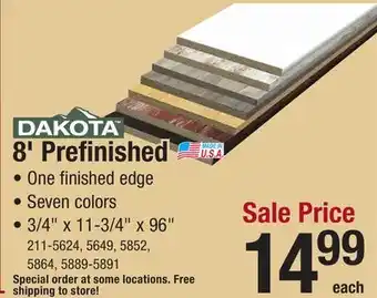 Menards Dakota 11-3/4 x 8' Charcoal Prefinished Square Edge Shelf offer