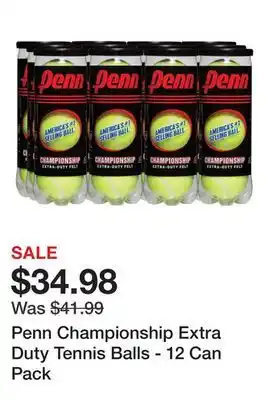 Dick's Sporting Goods Penn Championship Extra Duty Tennis Balls - 12 Can Pack offer