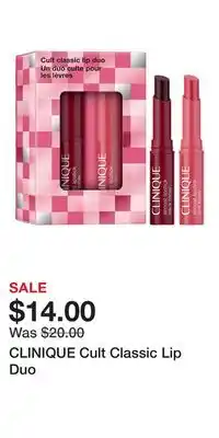 Kohl's CLINIQUE Cult Classic Lip Duo offer