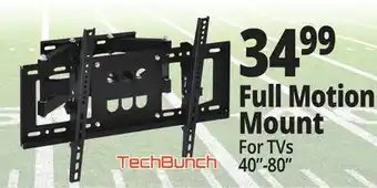 Ocean State Job Lot TechBunch Full Motion Universal Wall Mount for Flat TVs 40 - 80 offer