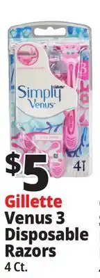 Ocean State Job Lot Gillette Simply Venus Disposable Razors 4 Count offer