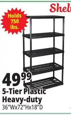 Ocean State Job Lot Maxit 5-Tier Heavy-Duty Plastic Shelving Unit offer